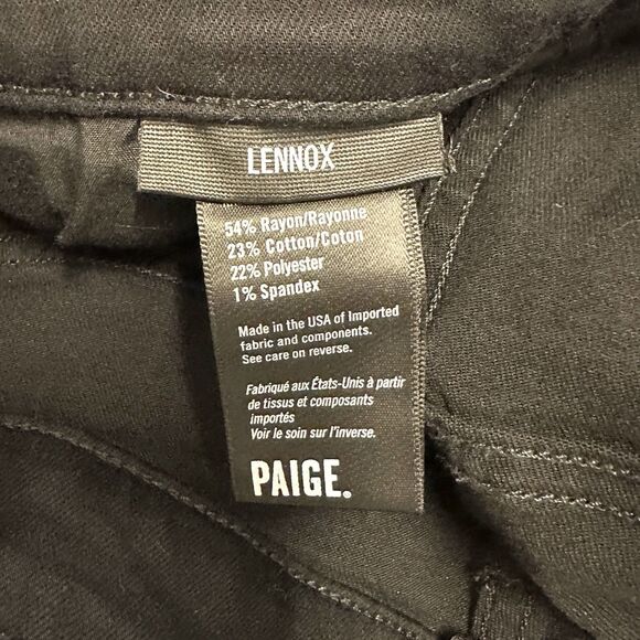 Paige Men's Lennox Slim Fit Stretch Denim Jeans Black Shadow Size 33 - Picture 7 of 12